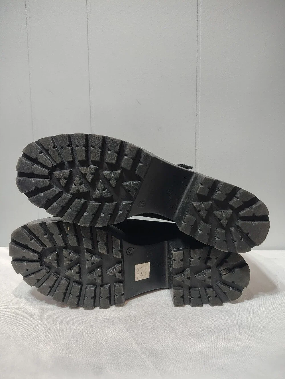 Koi Black Platform Chunky Faux Suede Sai Mary Janes Size UK 8/ US 10
